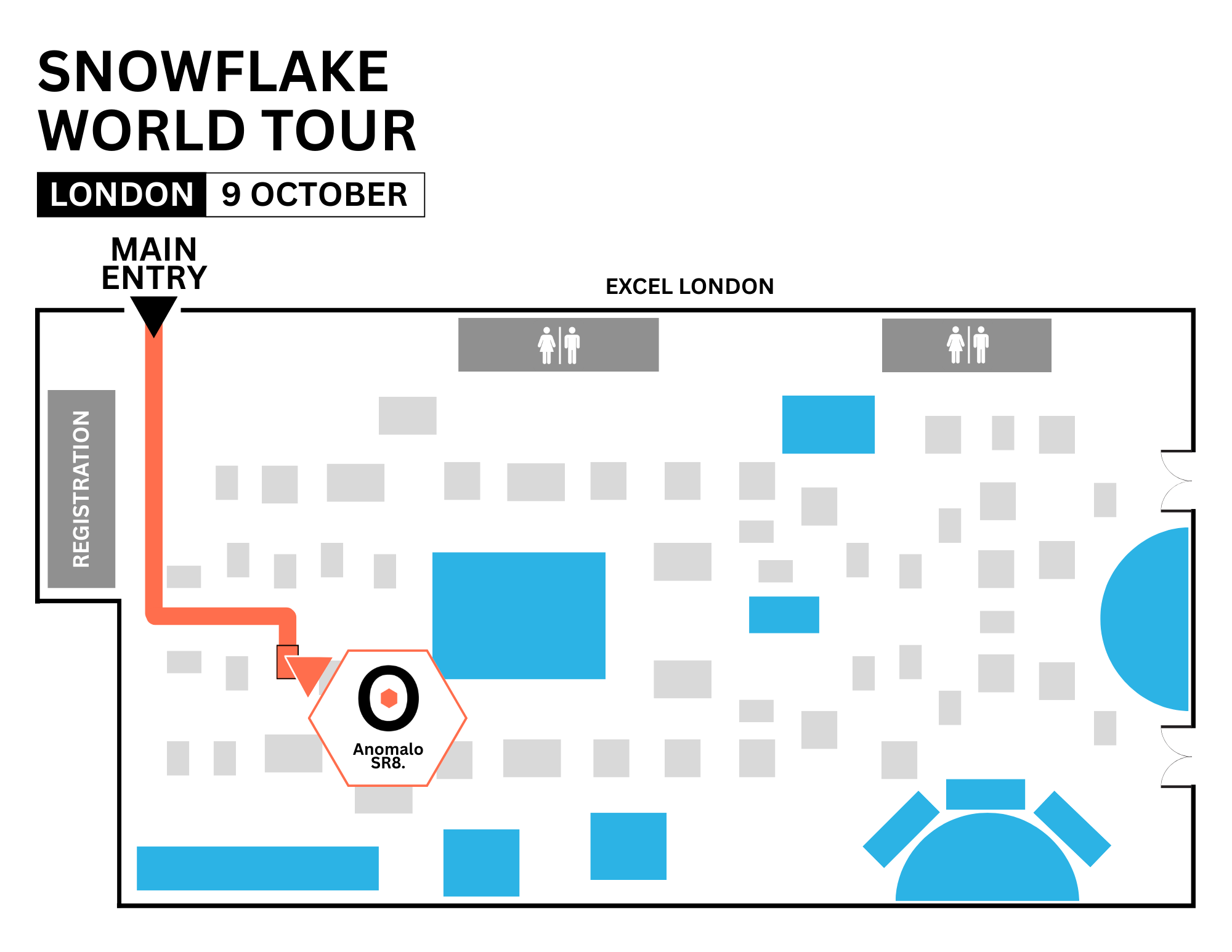 Map of Snowflake World Tour London